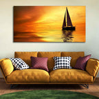 VIBECRAFTS Canvas Paintings for Living Room Drawing Room Sailing In Sunset Canvas Wall Painting Fitted With Wooden Frame for Home | Office | Gift (PTVCH_2331)