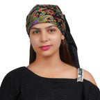 Woolen Hair Scarf Square Hair Bandanas Large Scarf Sleeping Head Wraps Neck Scarf for Women_Pack Of 1_Black