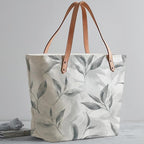 The Purple Tree Womens Oversized - Leafy Tote Bag Zip, College Bag, Travel & Daily Use, Gifts - Large Capacity Handbag - Contemporary, White