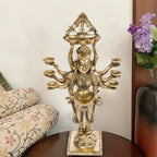 Artvarko Brass Lady Diya Eight Oil Lamp Deepak Idol Welcome Lady Deepluxmi Puja Decorations Indian Diwali Oil Lamp Pooja Light Mandir Home Decor Diyas 15 Inches
