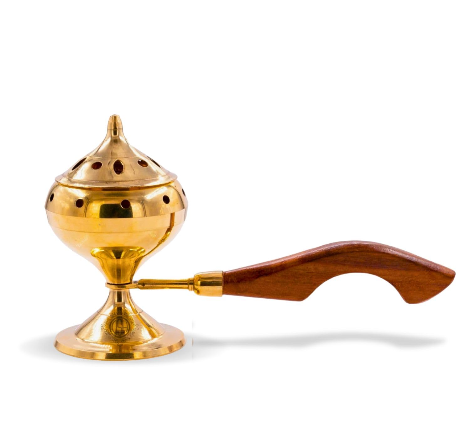DSH Home Purifying Brass Dhuna Loban Burner Dhooni Dhoop Dani Dhuni Bakhoor Holder Insence Holder Kapoor Burner.(LBN-05 sml)