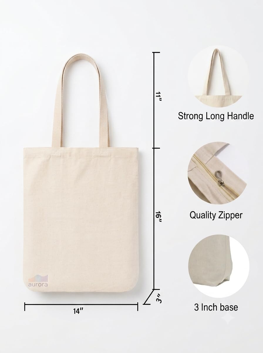 aurora trading Premium Cotton Tote Bag (380 GSM) - Cute Minimalist Love Cats Design. Durable and stylish for everyday essentials.