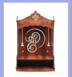 Wooden Handcrafted Pooja Mandir Decorative Temple, Compact Tabletop Design for Home Décor,Wooden Pooja Mandir for Home Temple