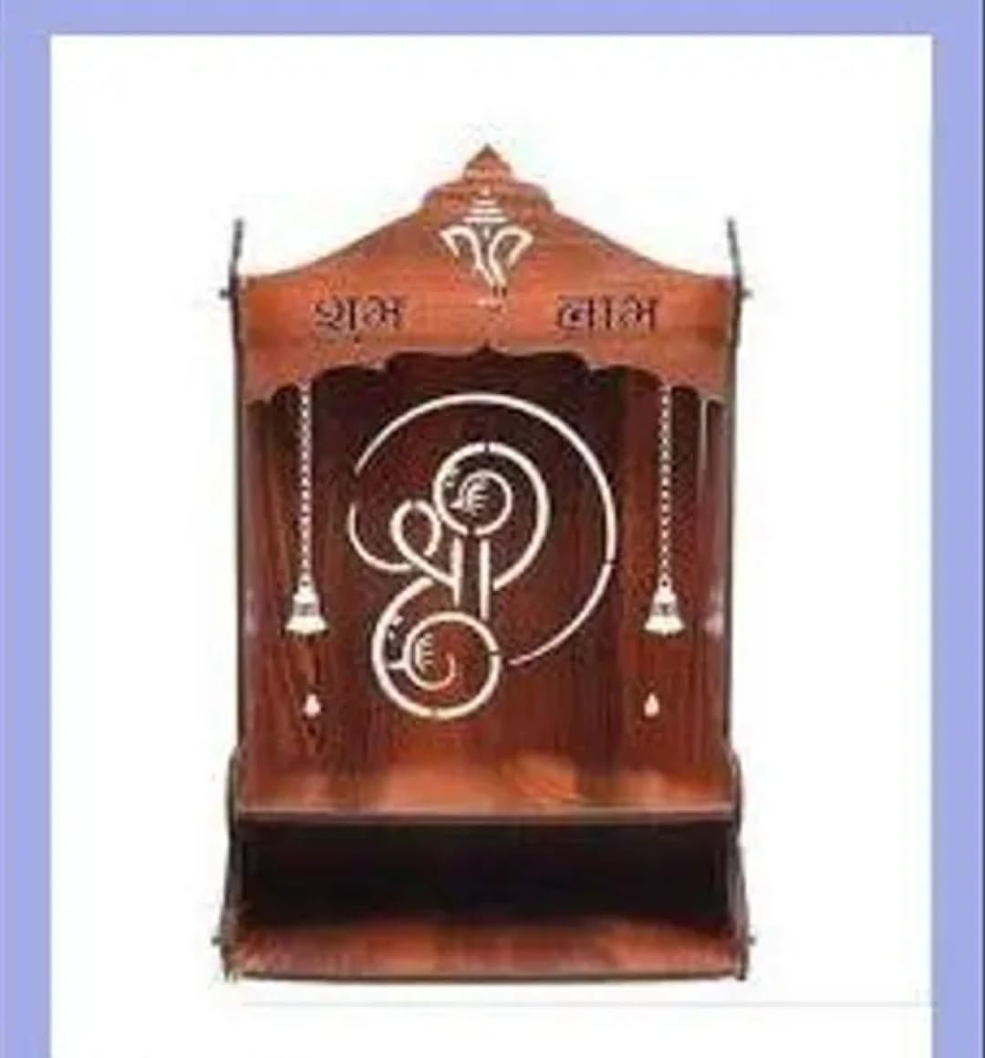 Wooden Handcrafted Pooja Mandir Decorative Temple, Compact Tabletop Design for Home Décor,Wooden Pooja Mandir for Home Temple
