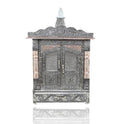Handicrafts SGR Wooden Pooja Mandir for Home | Designer Temple with Aluminium & Copper Oxidised Finish | Decorative Dev Ghar for Prayer Room & Home Temple | 8 x 6 Inch (Silver & Bronze)