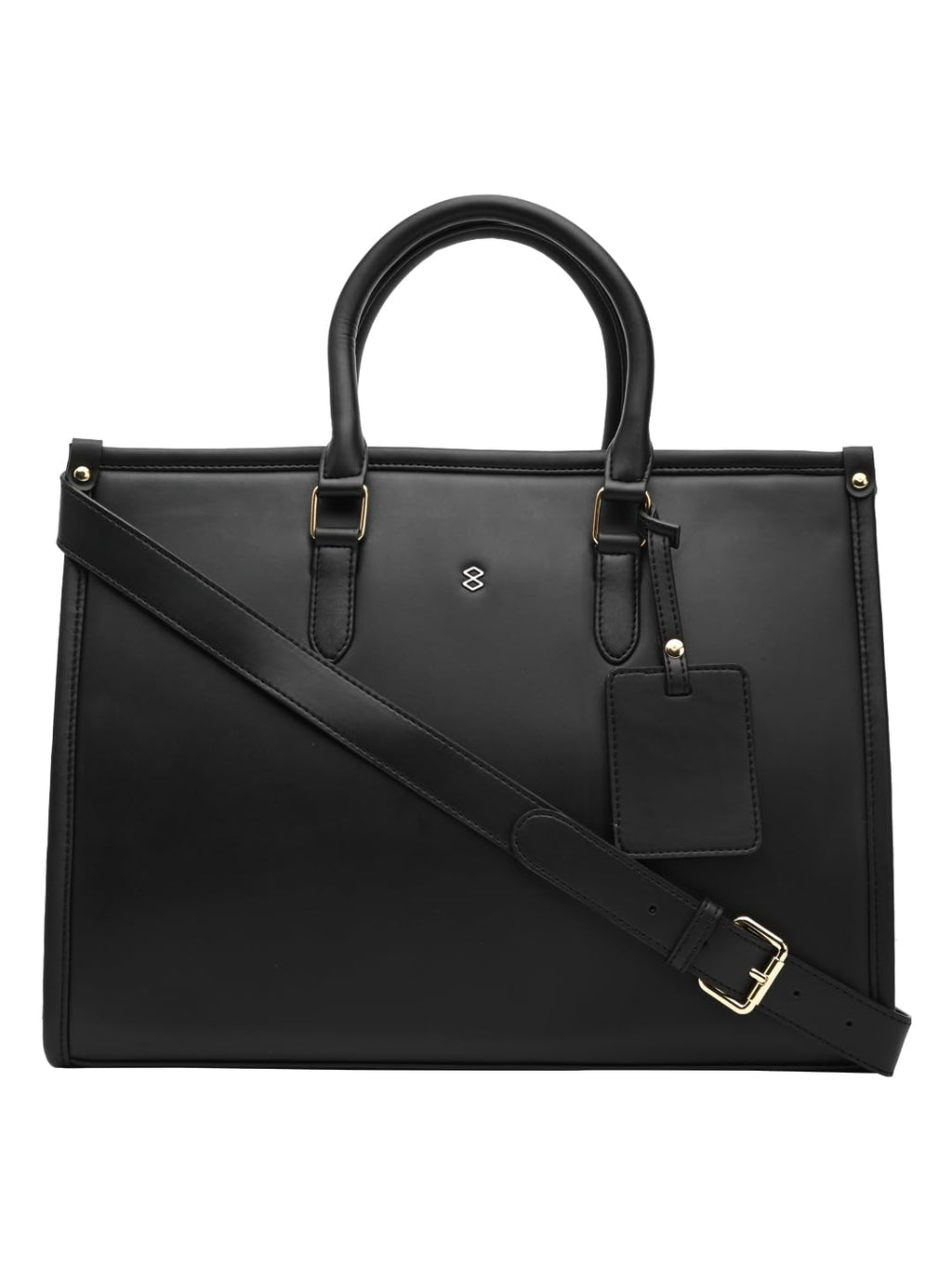 HORRA Women's 13 Inch Laptop Bag With Padded Compartment- Black | Faux Leather Laptop Handbag for Office| For College | For work Latest Stylish Ladies Laptop Handbag