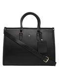 HORRA Women's 13 Inch Laptop Bag With Padded Compartment- Black | Faux Leather Laptop Handbag for Office| For College | For work Latest Stylish Ladies Laptop Handbag