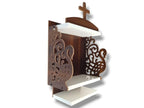 Peacock Wall Mount Christian Cross Temple, Jesus Prayer Wall Mount Temple, Christian Christ Temple, Home and Office Temple