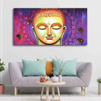 VIBECRAFTS Canvas Paintings for Living Room Drawing Room Spiritutal Buddha Meditating Canvas Wall Painting Fitted With Wooden Frame for Home | Office | Gift (PTVCH_2427)