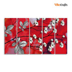 VIBECRAFTS Premium Canvas Abstract Art Painting of White Flowers Set of Five For Home|Office|Living Room|Gift (PTVC5Pcs4_8651)
