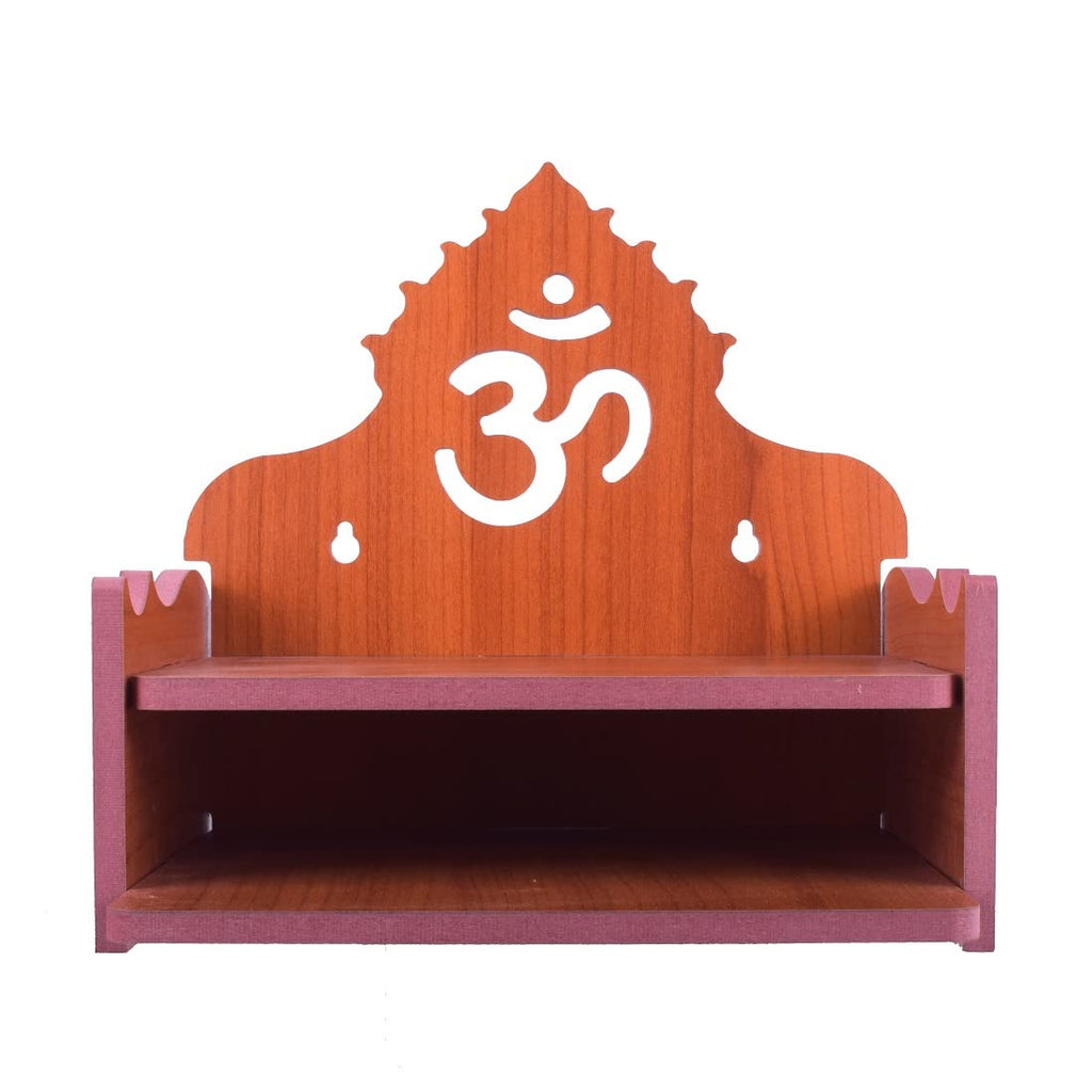 Lakhaji Christian Wooden Wall Hanging Temple for Home and Shop,Office and Home showpiece Temple (Orange-1)
