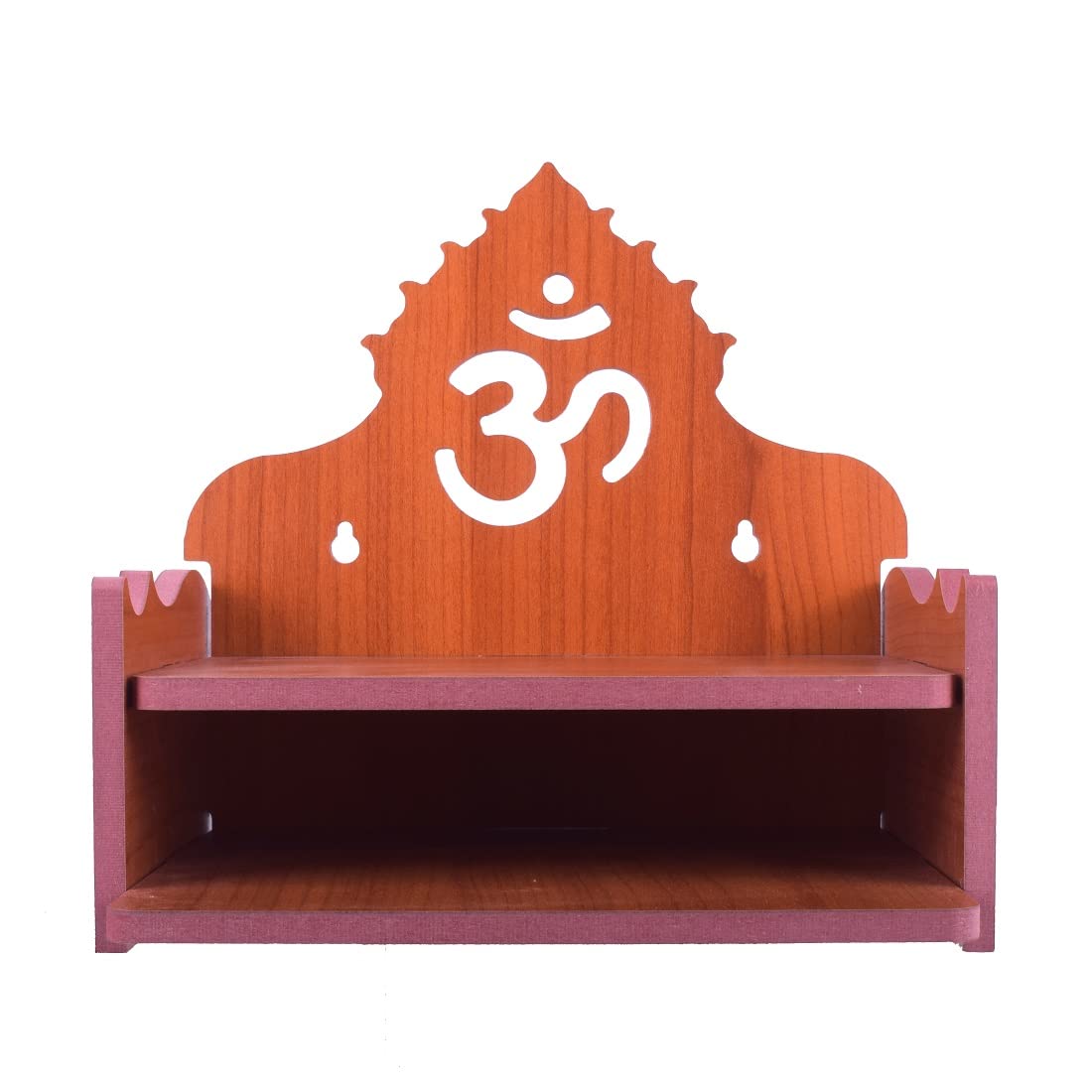 Lakhaji Christian Wooden Wall Hanging Temple for Home and Shop,Office and Home showpiece Temple (Orange-1)