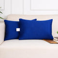 STITCHNEST Quilted Velvet Cushion Covers Set of 2 | Soft Blue | 12x18 Inches | Premium Sofa & Living Room Décor