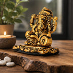 KridayKraft Ganesha ji Reading Book Statue,Ganpati Murti Idol for Pooja & Home,Office Décor Ganesh Idol for Car Dashboard Religious Showpiece for Decoration & Gifting Article...