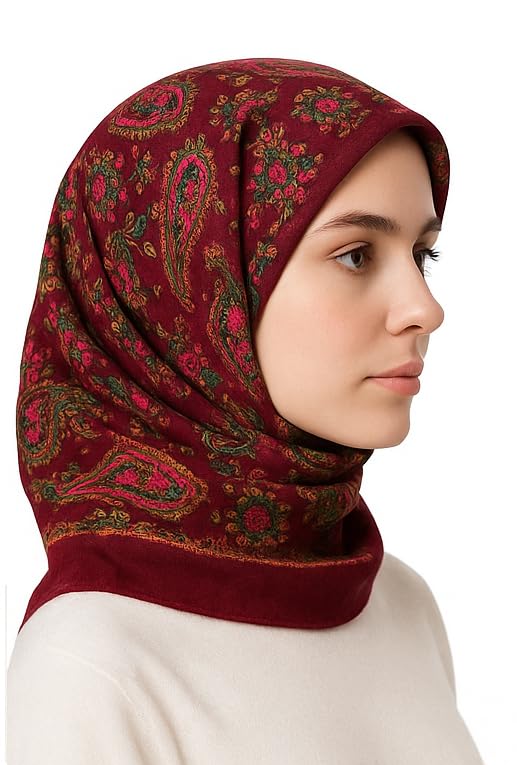 CHACKO Women's Woolen Winter Scarf | Soft & Warm Cold Weather Muffler, Wrap & Shawl | Elegant Wool Blend | Pack of 1_Maroon