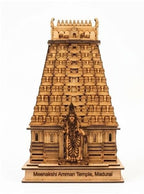 Meenakshi Amman Temple Madurai 3D Wooden Model – 10 Inch MDF Gopuram Miniature Replica | Hindu Temple Showpiece for Home Temple, Office Desk, Pooja Room Decor & Housewarming Gift