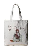 Reusable Cotton Fabric Beautiful Girl Printed Tote Bag Ideal for Travel Shopping College & Office Use