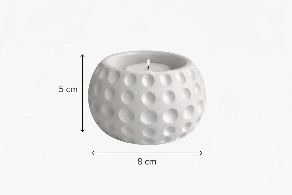 CARTZEYE T-Light Candle Holder | Decorative Tea Light Candle Stand for Home Decor, Living Room, Bedroom & Table Decoration | Modern Round Dot Design Candle Holder (2, White)