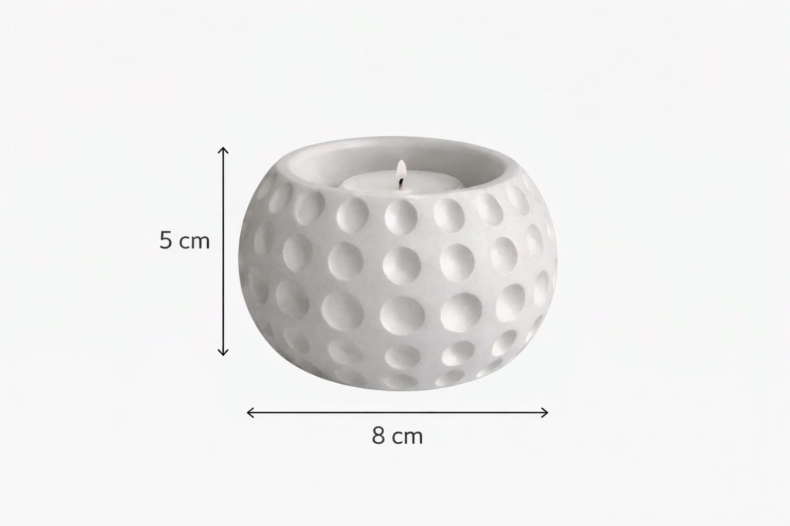 CARTZEYE T-Light Candle Holder | Decorative Tea Light Candle Stand for Home Decor, Living Room, Bedroom & Table Decoration | Modern Round Dot Design Candle Holder (2, White)