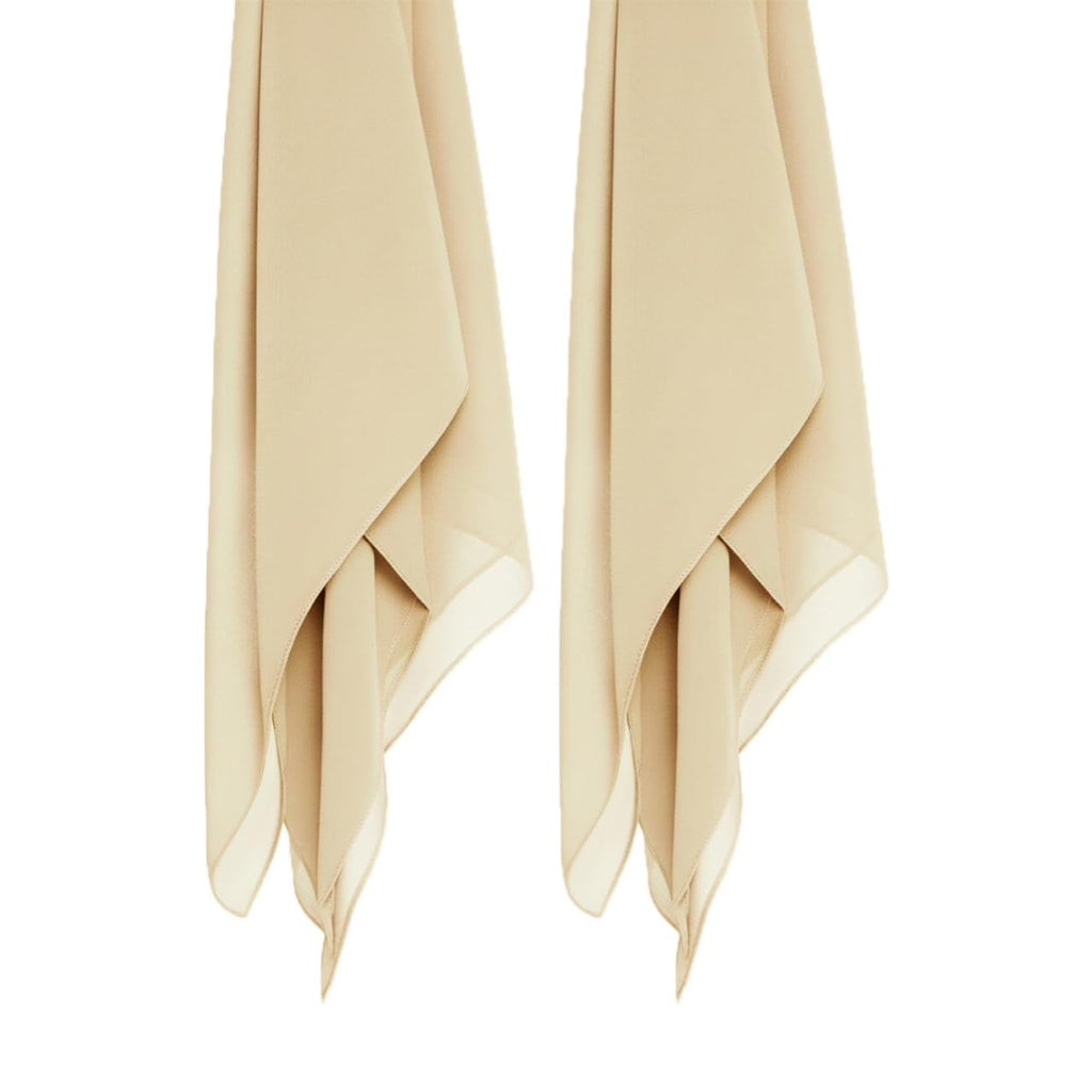 MIRTAZ Women's Chiffon Hijab Combo Pack of 2 | Premium Soft Lightweight Muslim Head Scarf for Girls & Women | Plain Solid Hijab, Dupatta, Stole | 180 x 70 cm (Beige)