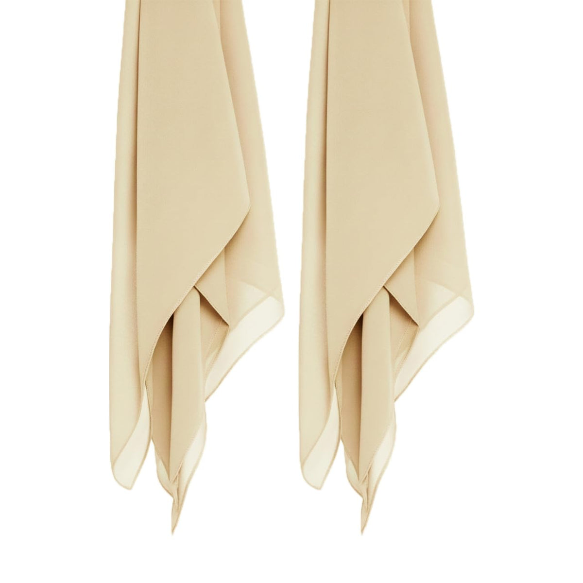 MIRTAZ Women's Chiffon Hijab Combo Pack of 2 | Premium Soft Lightweight Muslim Head Scarf for Girls & Women | Plain Solid Hijab, Dupatta, Stole | 180 x 70 cm (Beige)