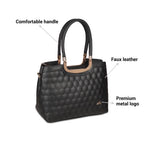 Metro Womens Black Synthetic Leather Tote Bag (66-7654)