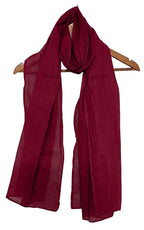 Pure Cotton Scarf Stole for Women, 175 x 100 cm, Lightweight, Versatile, Multiple Colours (Maroon)