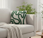Furnistitchs Premium Decorative Throw Cushion Pillow Cover Boho Home Decor - Living Room Bedroom Couch Sofa Cushion Covers 16 inch x 16 inch (1, Green Zigzag)