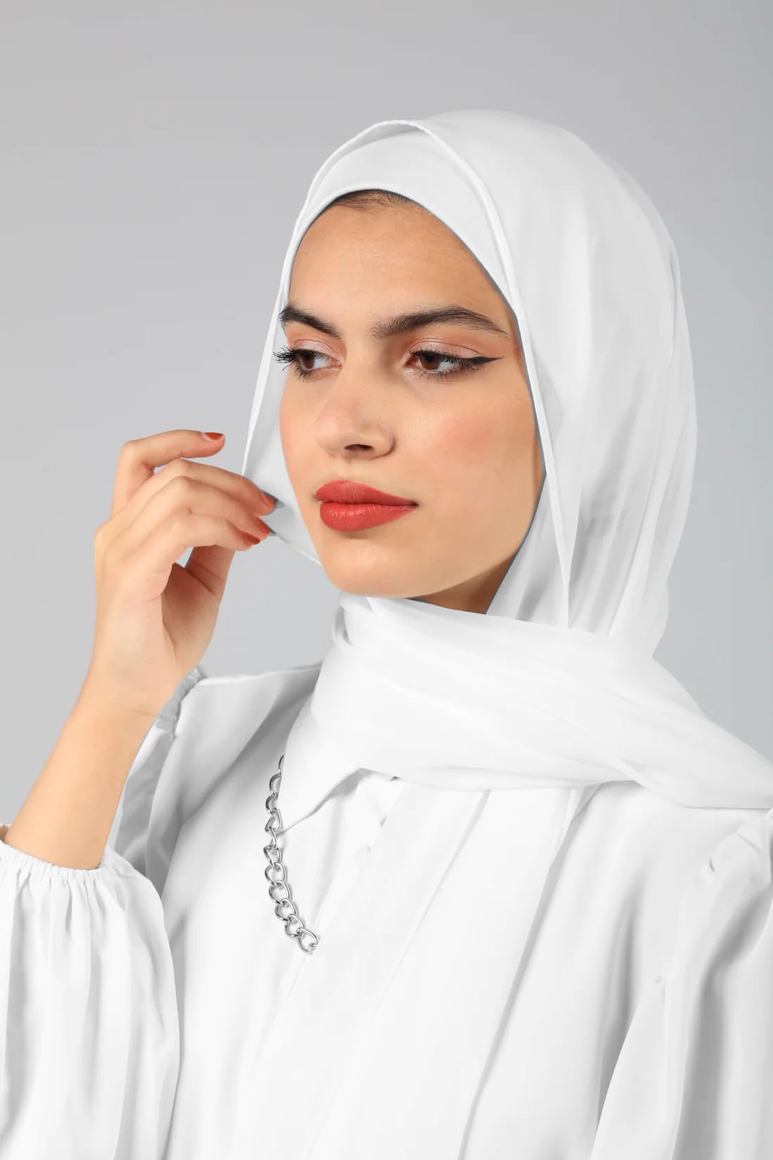 URSHIA MALAYSIAN GEORGETTE HIJAB/DIAMOND GEORGETTE HIJAB FOR WOMEN (NUDE)