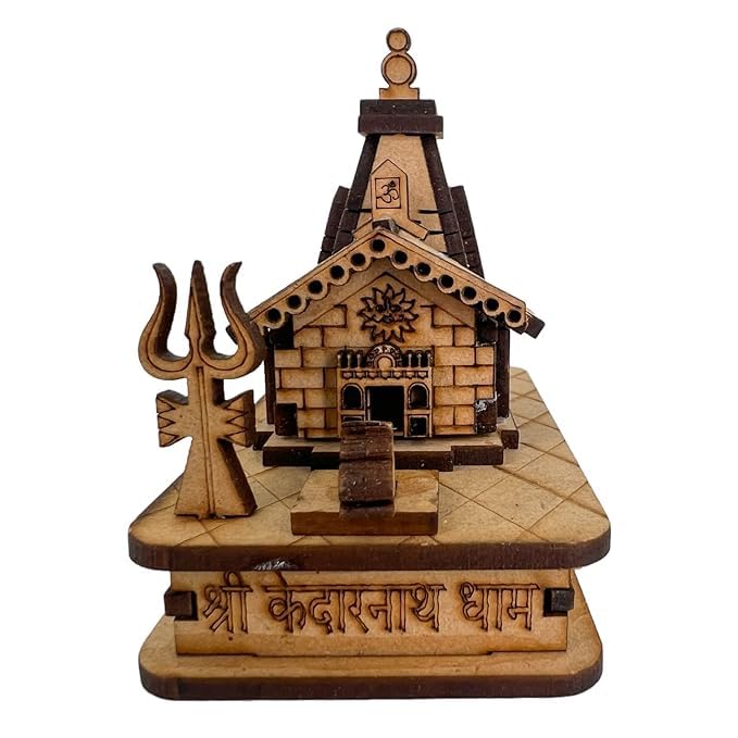 ANI DIVINE Pine Wood Shree Kedarnath Temple 3D Model || Kedarnath Temple 3D Structure || Shree Kedarnath Mandir (Pack of 1, Brown)