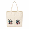 Suryatra Botanical Canvas Tote Bag for Women & Men | Premium Cotton Canvas Shoulder Bag with Dual Front Pockets | Tote Bag for Office, College, Shopping & Travel | Natural | 14 x 16 Inches