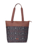 ZOUK Taj Guldasta Floral Printed Women's Jute Handcrafted Vegan Leather Multicolor Everyday Tote