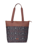 ZOUK Taj Guldasta Floral Printed Women's Jute Handcrafted Vegan Leather Multicolor Everyday Tote