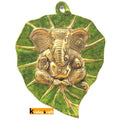 KridayKraft Wall Hanging Ganesh on Leaf with Meenakari Work Decorative Showpiece