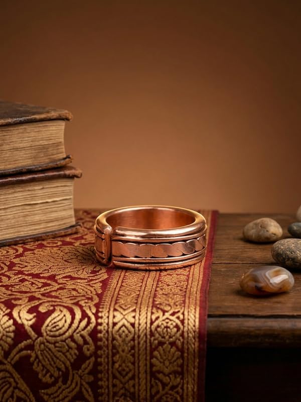 Mani Monk Handmade Adjustable Magnetic Copper Ring Traditional Jewelry