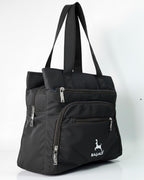 Bag-Age HB50 Tote Bag for Girls & Women | Water-Resistant Office Work Handbag with MultIple Compartments | Work, Travel & Daily Use (Black)