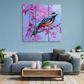 VIBECRAFTS Bird With Nature 3 Pieces Canvas Wall Painting Fitted With Wooden Frame For Home | Office | Living Room | Gifts (PTVC3Pcs1_9503)