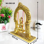 Prince Home Decor & Gifts Metal Bal Krishna Jhoola Showpiece for Gifting and Home Decor (Gold, 9 inches)