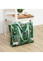 Yda fashion Quilted Cotton Tote Bag for Women & Men, 3 Layer Shopping Bag, Printed Reusable Grocery Tote, Lightweight Multipurpose Shoulder Handbag for Daily Use