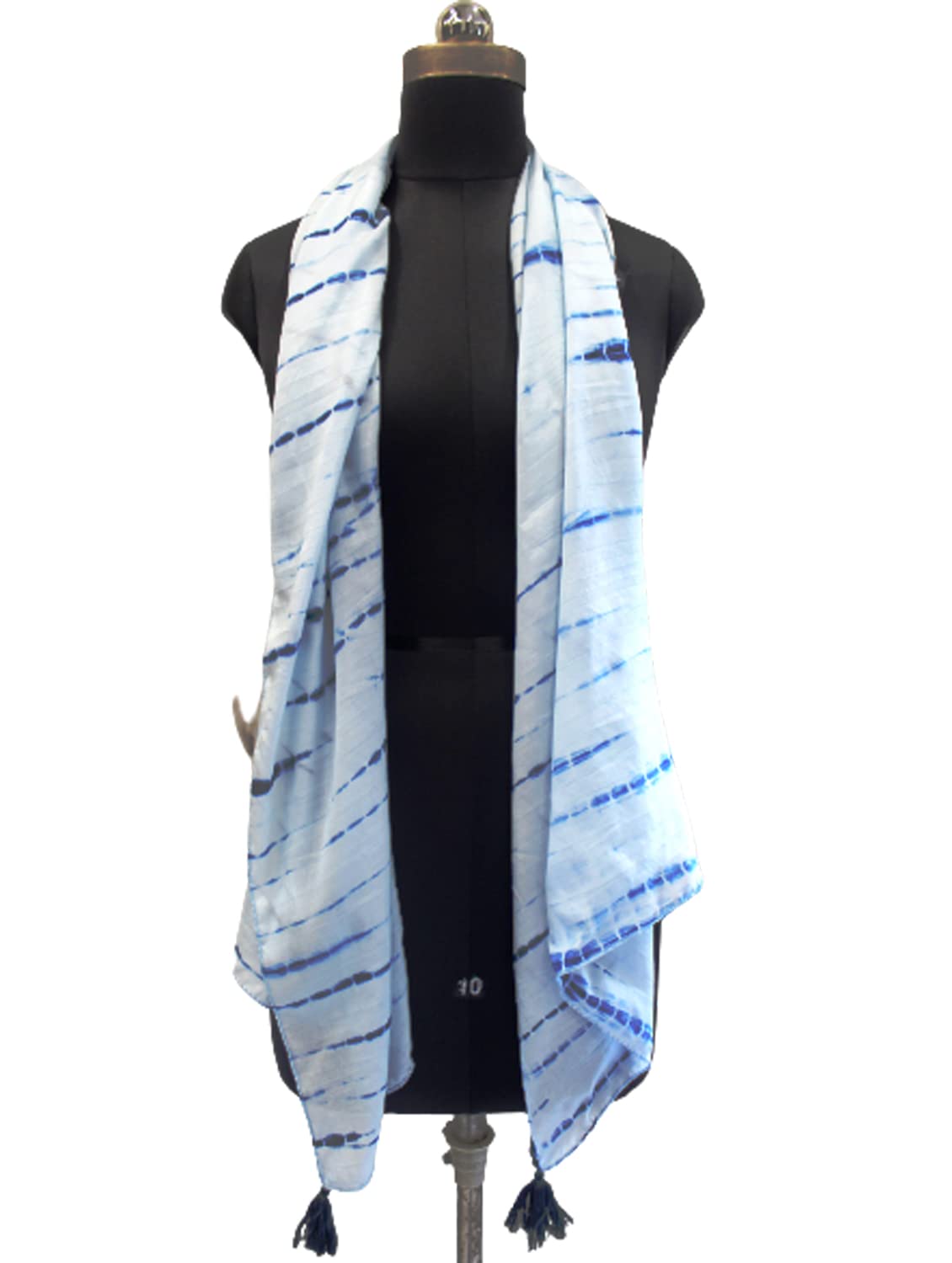 DESI BUTIK Splendid Muslin Tie-Dye Printed Blue Everyday Light-weight Scarves/Stoles for Women SCARF95
