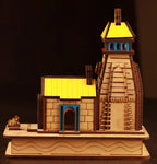Kedarnath Temple in Wood Color 3D Model Mandir Statue - Fully Polished and Hand Crafted - MACLARG India, Multicolour