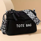 Street27 Women’s Premium Corduroy Tote Bag with Adjustable Wide Strap, Multi-Pocket Crossbody & Shoulder Handbag, Lightweight Everyday Carry with Secure Zipper Closure | (Black)
