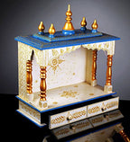 Rajasthan Art And Craft Wood Home Temple (18 x 9 x 21 inch, Multicolour)