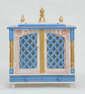 Jodhpur Handicrafts Wooden Home Temple Mandir Big Size Temple with Door Pooja Stand Wall Mount Mandap Devghar Size LXBXH 20X12x24 Inch