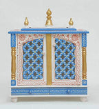 Jodhpur Handicrafts Wooden Home Temple Mandir Big Size Temple with Door Pooja Stand Wall Mount Mandap Devghar Size LXBXH 20X12x24 Inch