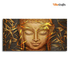 VIBECRAFTS Canvas Paintings for Living Room Drawing Room Gautam Buddha With Serene Smile Canvas Wall Painting Fitted With Wooden Frame For Home | Office | Living Room | Gift (PTVCH_2491)