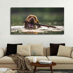 VIBECRAFTS Canvas Paintings for Living Room Drawing Room Dog Swinmming Premium Wall Painting Fitted with Wooden Frame for Home | Office | Gift (PTVCH_2304)