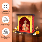 Apnatohfa Hanuman ji Mini Wooden Mandir for Car Dashboard & Home | Shubh Labh Pooja Temple | Spiritual Car Decor & Gift Item