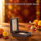 House Of Wemy Gold Plated Lord Ganesh ji Pocket Temple for Pooja Room | Sri Ganesha Divine Pooja Boxes with Photo Frame & Charan Paduka | Diwali Gifting & Home Decor - (Medium) 4.5 Inch - Pack of 1