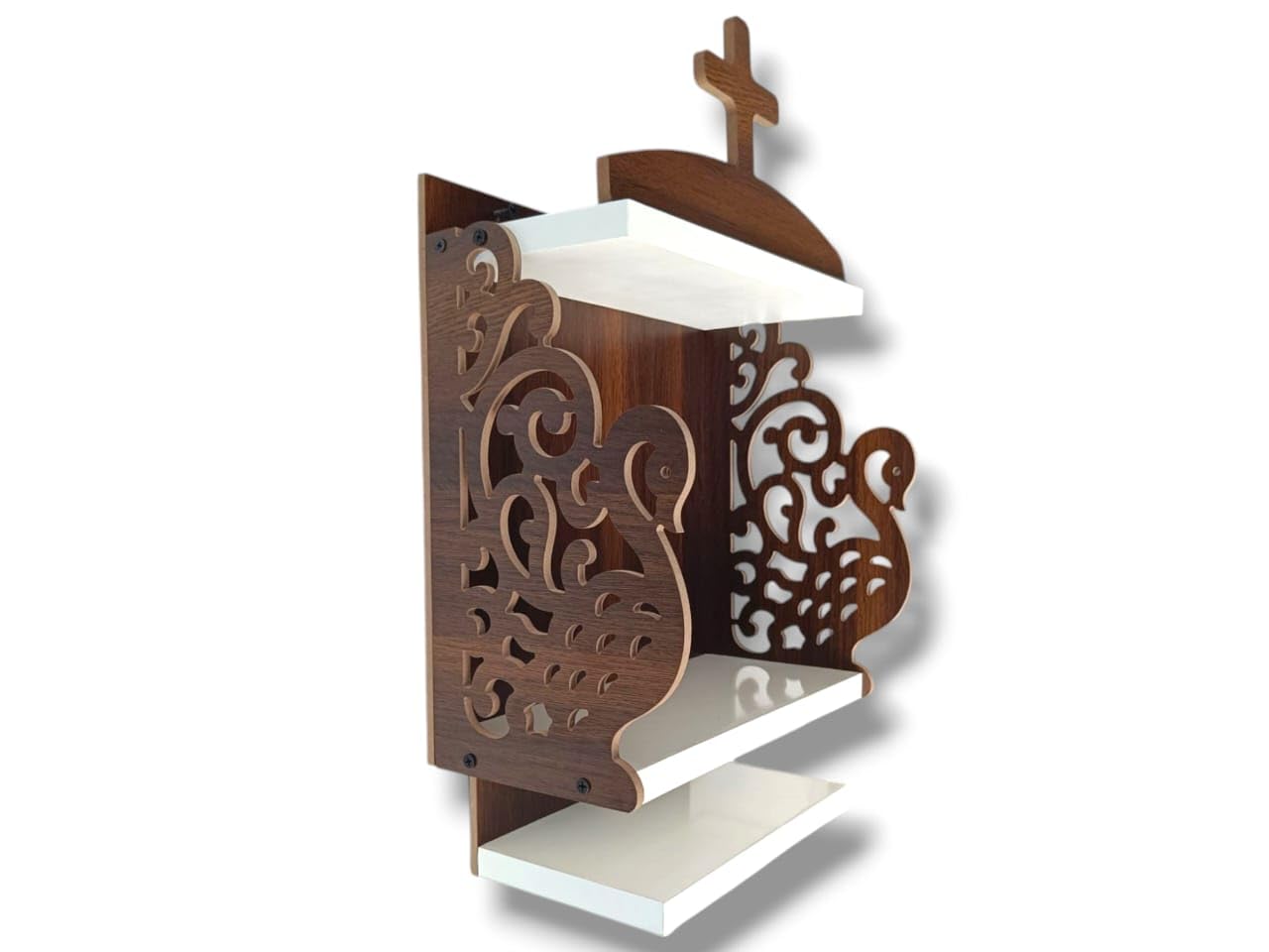 Peacock Wall Mount Christian Cross Temple, Jesus Prayer Wall Mount Temple, Christian Christ Temple, Home and Office Temple